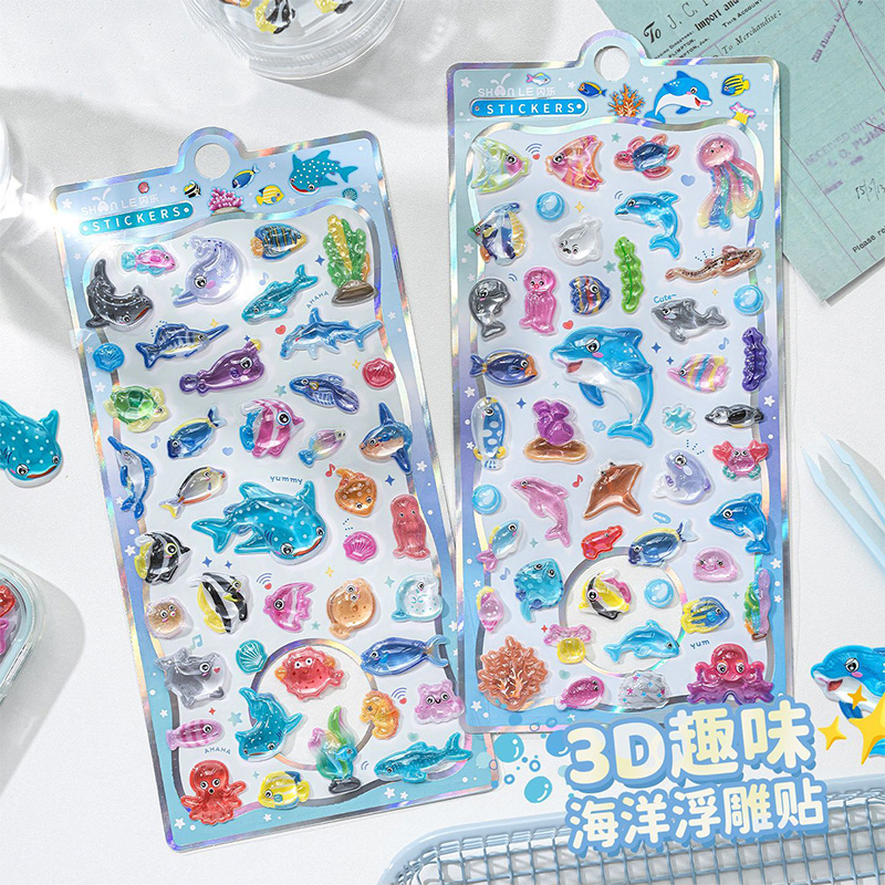 일본식 만화 해양 생물 3D 릴리프 크리스탈 스티커 귀 - Japanese Lifestyle Items 리뷰 및 가격